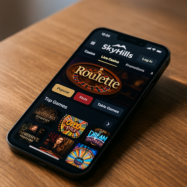 Skyhills Casino mobiele app interface